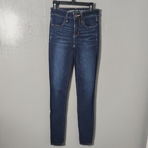 American Eagle Outfitters Women's Dark Blue Skinny Jeans